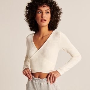 Light Blue Long Sleeve Ribbed Top